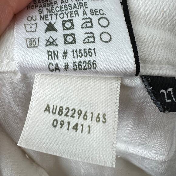 7 FOR ALL MANKIND White Cotton Side Stripe High Rise Ankle Skinny Jeans 27 NEW - Picture 12 of 12